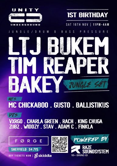 LTJ Bukem Tim Reaper Bakey Forge Warehouse Raze Sound System